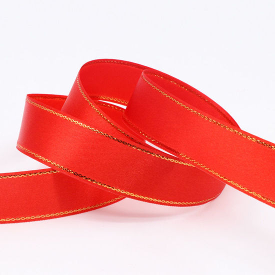 Picture of Polyester Satin Ribbon Red 15mm( 5/8"), 1 Roll (Approx 25 Yards/Roll)