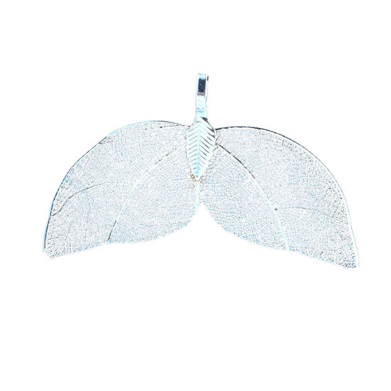 Immagine di Ottone & Foglia Naturale Ciondoli Ali di Angelo Blu 49mmx 30mm, 2 Pz