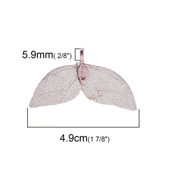 Immagine di Ottone & Foglia Naturale Ciondoli Ali di Angelo Blu 49mmx 30mm, 2 Pz