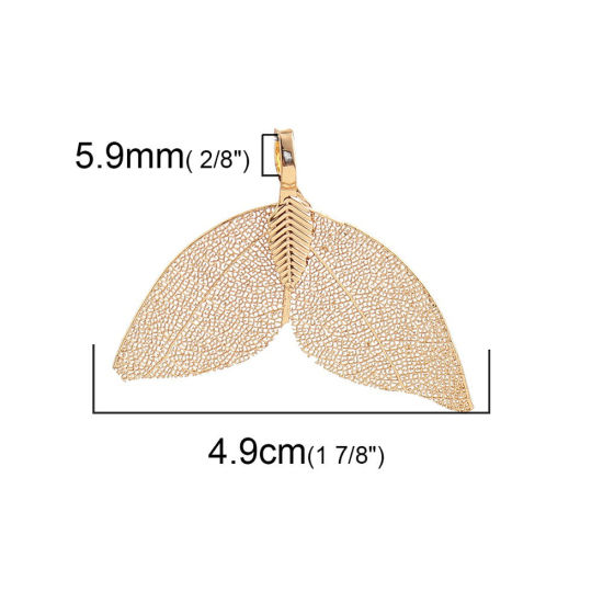 Immagine di Ottone & Foglia Naturale Ciondoli Ali di Angelo Blu 49mmx 30mm, 2 Pz