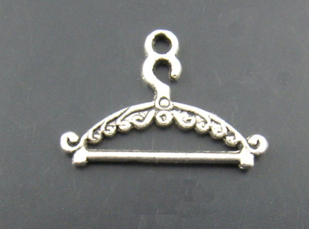 Imagen de Charm Colgantes Percha Plata Antigua 24mmx 16mm, 60 Unidades