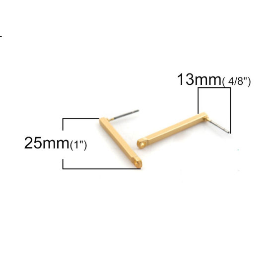 Imagen de Zamak Pendientes Ronda Oro Mate W/ Lazo 18mm x 15mm, Post/ Wire: (21 gauge), 10 Unidades