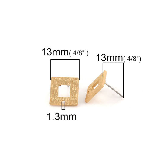 Imagen de Zamak Pendientes Ronda Oro Mate W/ Lazo 18mm x 15mm, Post/ Wire: (21 gauge), 10 Unidades
