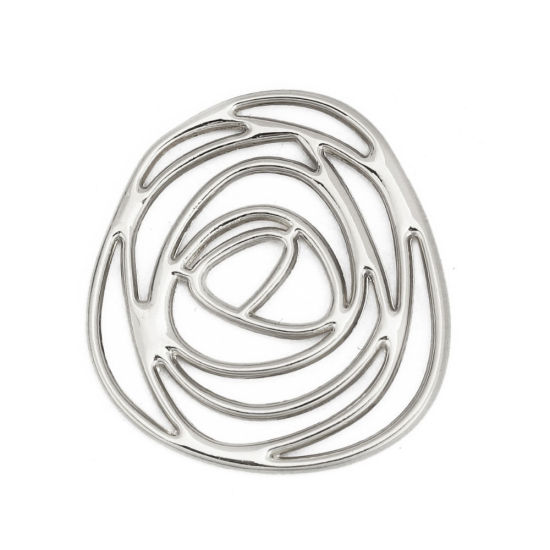 Picture of Zinc Based Alloy Connectors Rose Flower Gold Plated 32mm x 30mm, 10 PCs