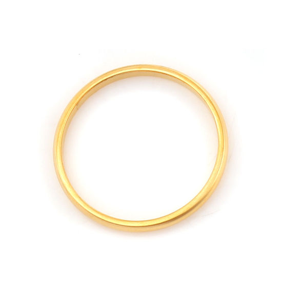 Picture of 316 Stainless Steel Unadjustable Rings Gold Plated Round 19.9mm( 6/8")(US Size 10), 5 PCs