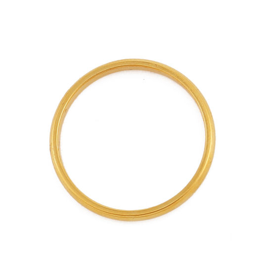 Picture of 316 Stainless Steel Unadjustable Rings Gold Plated Round 19.1mm( 6/8")(US Size 9.25), 5 PCs