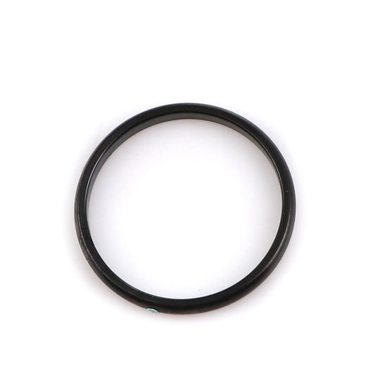 Picture of 316 Stainless Steel Unadjustable Rings Black Round 18.3mm(6/8")(US Size 8.25), 5 PCs