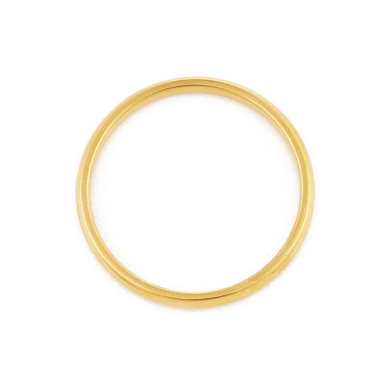 Picture of 316 Stainless Steel Unadjustable Rings Gold Plated Round 18.3mm(6/8")(US Size 8.25), 5 PCs