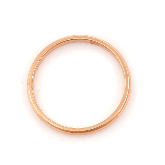 Picture of 316 Stainless Steel Unadjustable Rings 18K Rose Gold Color Round 18.3mm(US Size 8.25), 5 PCs