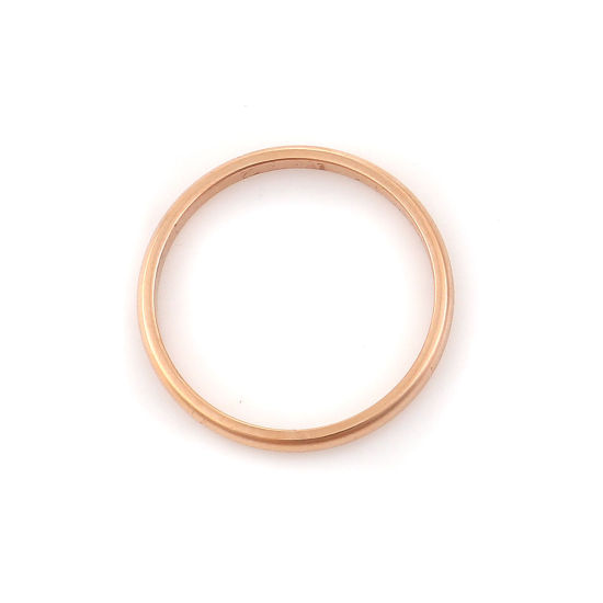 Picture of 316 Stainless Steel Unadjustable Rings 18K Rose Gold Color Round 17.5mm(US size 7.25), 5 PCs