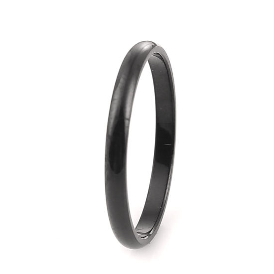 Picture of 316 Stainless Steel Unadjustable Rings Black Round 17.5mm( 6/8")(US size 7.25), 5 PCs
