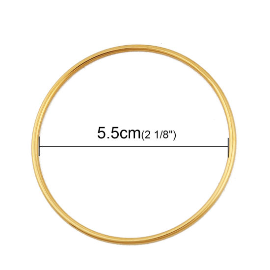 Picture of Stainless Steel Bangles Bracelets Gold Plated Round 18.5cm(7 2/8") long, 1 Piece