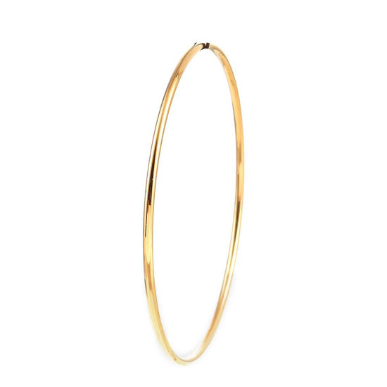 Picture of Stainless Steel Bangles Bracelets Gold Plated Round 18.5cm(7 2/8") long, 1 Piece