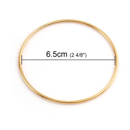 Picture of Stainless Steel Bangles Bracelets Gold Plated Round 18.5cm(7 2/8") long, 1 Piece