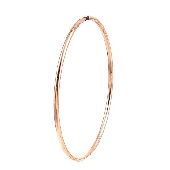 Picture of Stainless Steel Bangles Bracelets 18K Rose Gold Color Round 18.5cm(7 2/8") long, 1 Piece