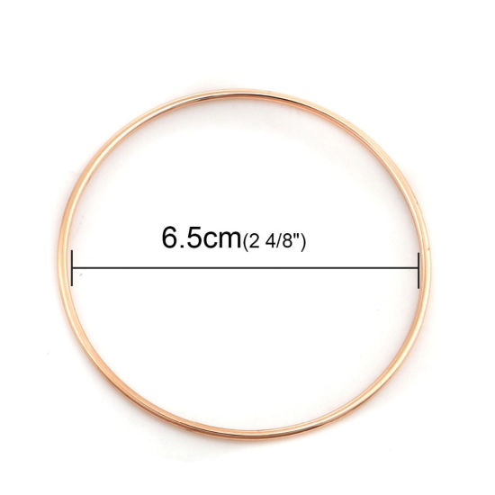 Picture of Stainless Steel Bangles Bracelets 18K Rose Gold Color Round 18.5cm(7 2/8") long, 1 Piece