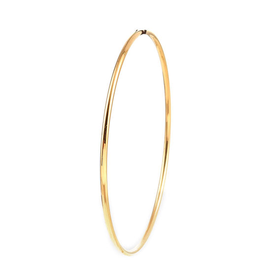 Picture of Stainless Steel Bangles Bracelets Gold Plated Round 22cm(8 5/8") long, 1 Piece