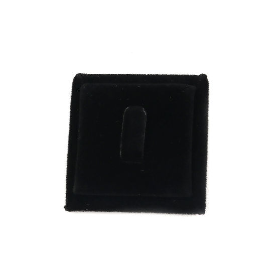 Picture of Velvet Jewelry Rings Displays Square Black 52mm(2") x 52mm(2") , 1 Piece