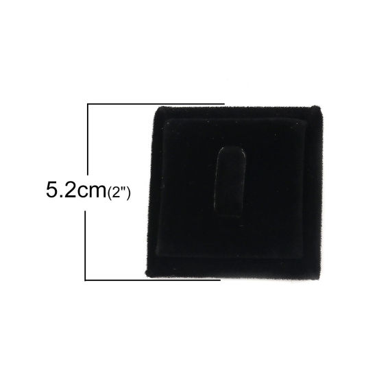 Picture of Velvet Jewelry Rings Displays Square Black 52mm(2") x 52mm(2") , 1 Piece