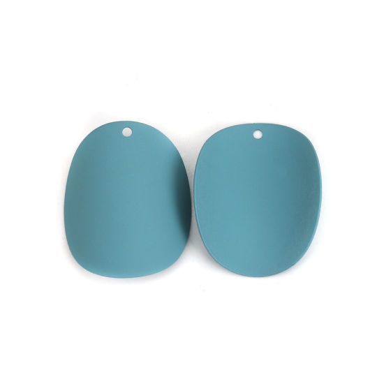 Imagen de Zamak Colgantes Charms Curva Azul Oscuro Ronda 25mm x 20mm, 10 Unidades