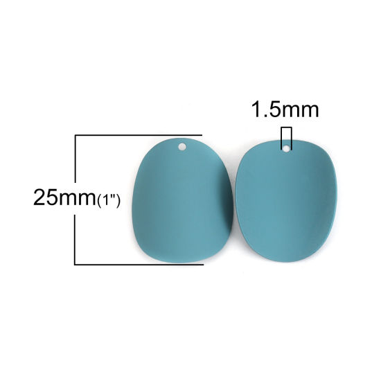 Imagen de Zamak Colgantes Charms Curva Azul Oscuro Ronda 25mm x 20mm, 10 Unidades