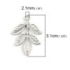 Imagen de Zamak Conectores Hoja Tono de Plata 31mm x 23mm, 20 Unidades