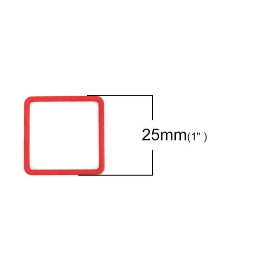 Picture of Zinc Based Alloy Connectors Square Red 25mm x 25mm, 10 PCs