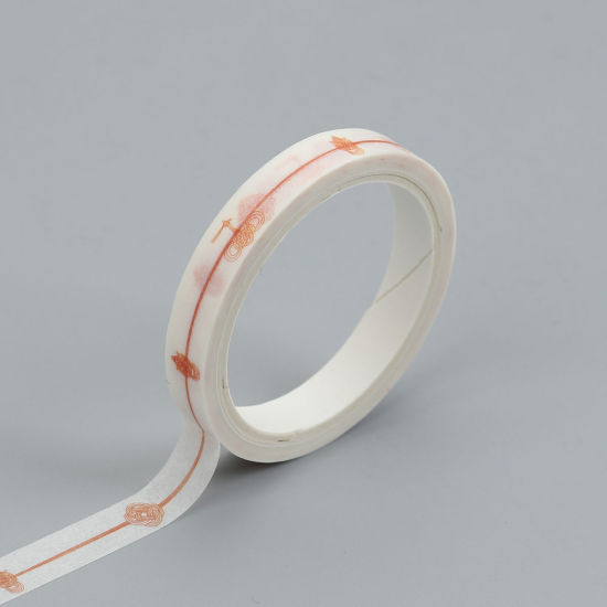 Picture of Paper Adhesive Washi Tape Red Knot 7.5mm( 2/8"), 2 Rolls (Approx 5 M/Roll)