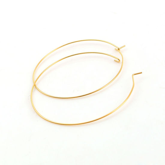 Picture of Stainless Steel Hoop Earrings Circle Ring Gold Plated 49mm(1 7/8") x 45mm(1 6/8"), 10 PCs