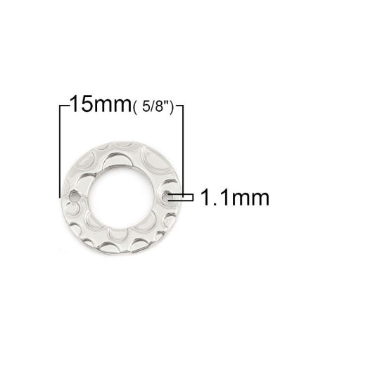 Picture of Zinc Based Alloy Connectors Circle Ring Gold Plated Pattern 15mm Dia, 10 PCs