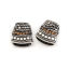 Imagen de Zamak Micro Pave Casquillo de Cuentas Borla Cascabel Plata Antigua gris Oscuro Champán Rhinestone 17mm x 16mm, 2 Unidades