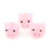 Picture of Lampwork Glass Japanese Style Beads Pig Animal Light Pink About 12mm x 12mm, Hole: Approx 2.4mm, 1 Piece