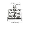Picture of Zinc Based Alloy College Jewelry Charms Book Antique Silver Color 14mm( 4/8") x 13mm( 4/8"), 30 PCs