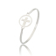 Picture of Stainless Steel Bangles Bracelets Silver Tone Round Cross Can Open 20cm(7 7/8") long, 1 Piece