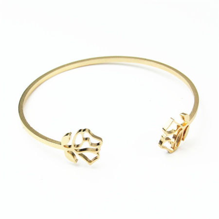 Immagine di Acciaio Inossidabile Aprire Braccialetti Oro Placcato Rosa 18cm Lunghezza, 1 Pz