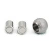 Picture of 304 Stainless Steel Magnetic Clasps Round Silver Sparkledust 20mm( 6/8") x 12mm( 4/8"), 1 Piece