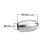 Picture of 304 Stainless Steel & Magnetic Hematite Magnetic Clasps Barrel Silver Tone 19mm x 11mm, 10 PCs