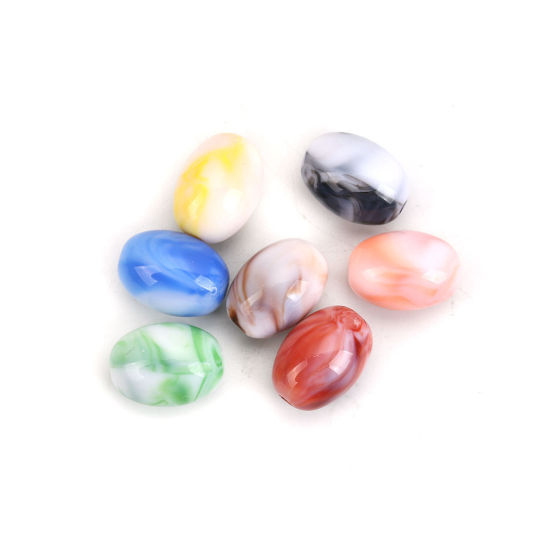 Picture of Acrylic Beads Oval At Random Imitation Stone About 14mm x 10mm, Hole: Approx 2mm, 100 PCs