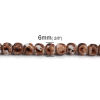 Imagen de Cuentas Vidrio de Ronda , Café Facetas 6mm Diámetro, Agujero: acerca de 1.2mm, 79cm 145 unidades por 1 Sarta