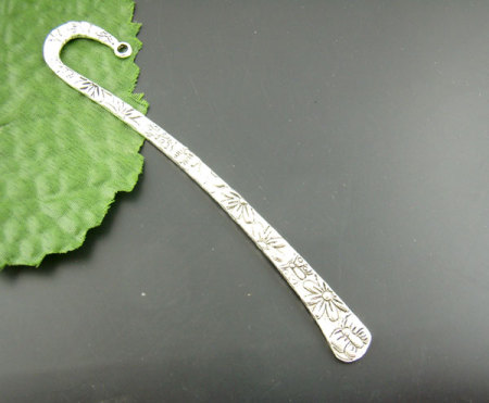 Zinc Based Alloy Bookmark Twist Antique Silver Color Butterfly 12.4cm, 6 PCs