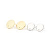 Picture of Brass Ear Post Stud Earrings Real Platinum Plated Round With Loop 10mm Dia., Post/ Wire Size: (20 gauge), 4 PCs                                                                                                                                               