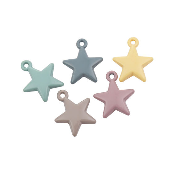 Picture of Acrylic Galaxy Charms Star Steel Gray 22mm x 19mm, 10 PCs