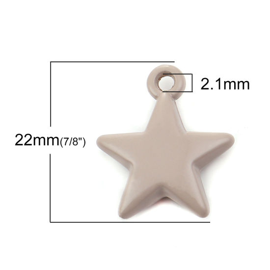 Picture of Acrylic Galaxy Charms Star Khaki 22mm x 19mm, 10 PCs