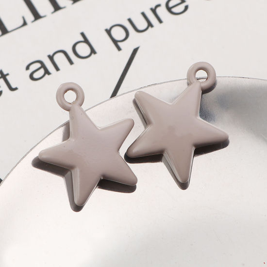 Picture of Acrylic Galaxy Charms Star Khaki 22mm x 19mm, 10 PCs