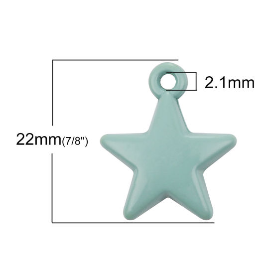 Picture of Acrylic Galaxy Charms Star Green Blue 22mm x 19mm, 10 PCs