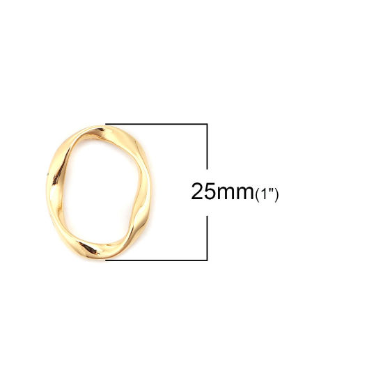 Bild von Zinklegierung Charms Oval Vergoldet Verdreht 25mm x 20mm, 10 Stück