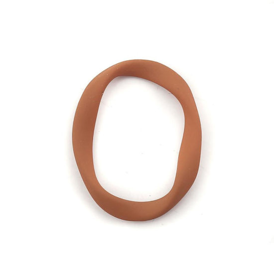 Bild von Zinklegierung Charms Oval Vergoldet Verdreht 25mm x 20mm, 10 Stück