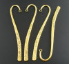 Picture of Zinc Based Alloy Bookmark Findings Twist Gold Tone Antique Gold Flower Carved With Loop 12.2cm(4 6/8"), 6 PCs