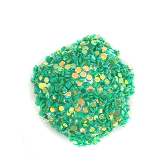 Picture of Acrylic Dome Seals Cabochon Round Coffee AB Rainbow Color Sequins 19mm( 6/8") Dia, 10 PCs
