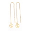 Picture of 304 Stainless Steel Ear Thread Threader Earrings Gold Plated Round Dragonfly 12.6cm(5") long, Post/ Wire Size: (21 gauge), 2 PCs